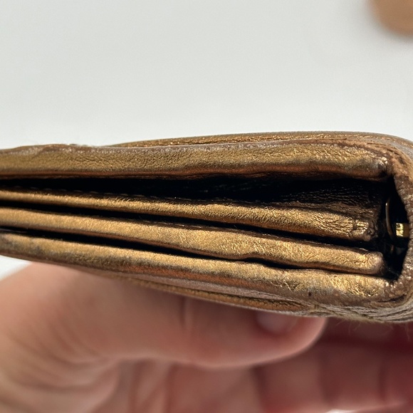Prada Nappa Gaufre Gold Metallic Wallet - Picture 7 of 16
